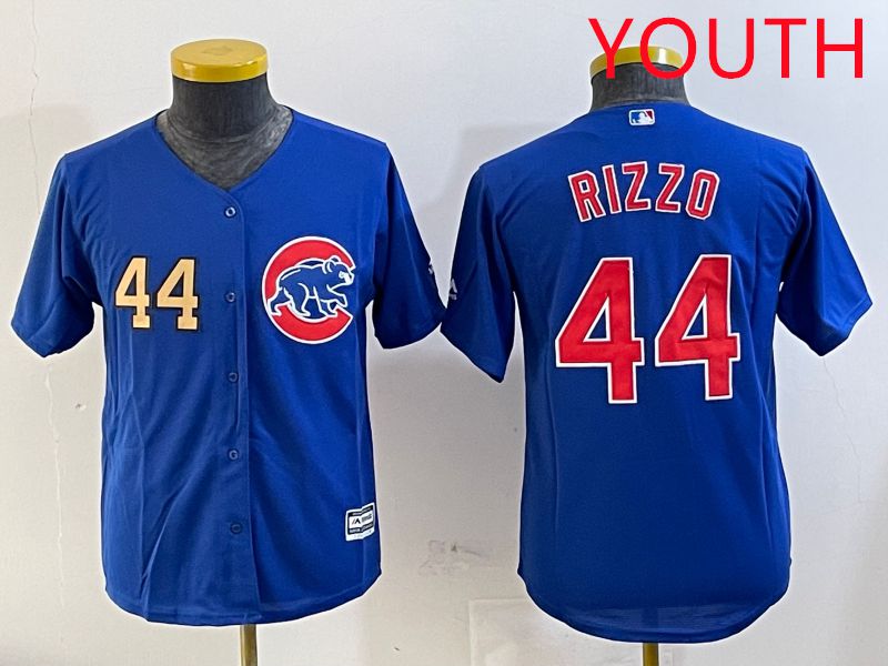 Youth Chicago Cubs 44 Rizzo Blue Game 2025 Nike MLB Jersey style 4